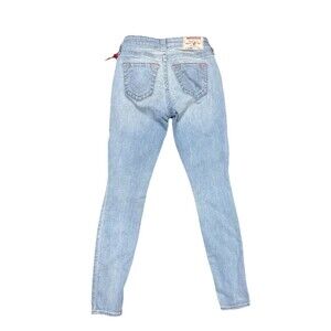 True Religion Jennie Curvy Skinny Jeans 25 Light Wash Y2K Low Rise 8" GUC